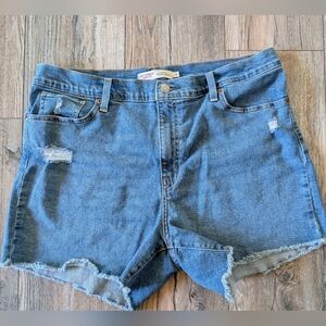 LEVI'S Distressed Denim Shorts Cutoffs Size 14